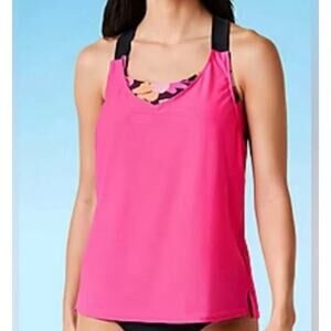 ZEROXPOSUR Sun Smart 2-in-1 Swim Top / Tank Top Women's Size XS